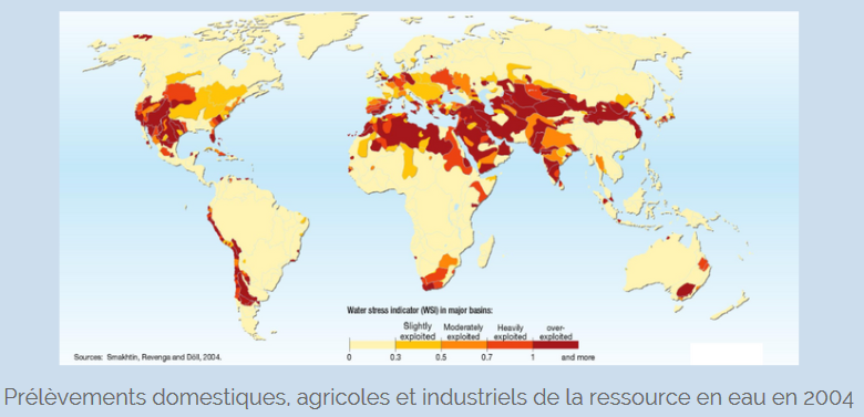 Prélèvements domestiques, agricoles et industriels de la ressource en eau en 2004